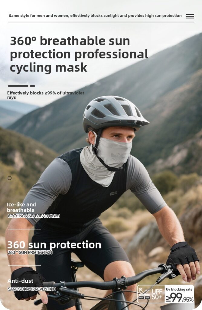 upf 50+ neck gaiter ice silk uv protection face mask for cycling, hiking & outdoor sports