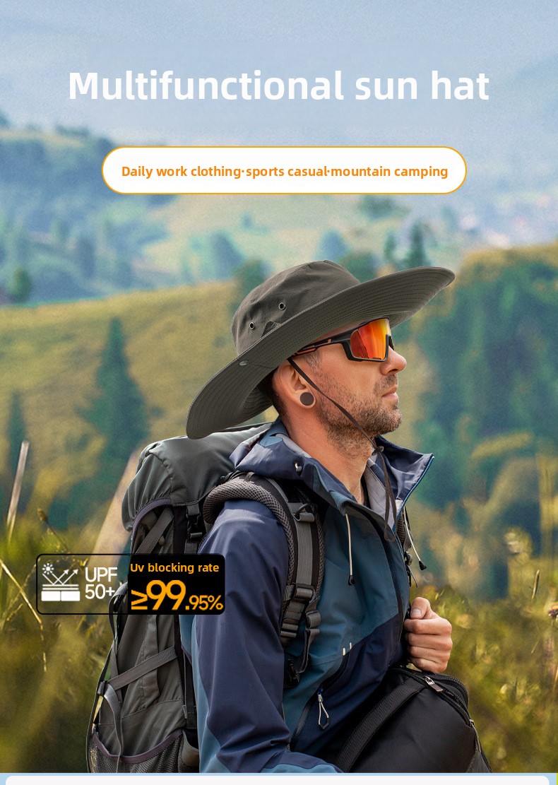 upf 50+ wide brim sun hat breathable bucket hat for hiking, fishing & outdoor sports