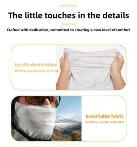 upf 50+ neck gaiter ice silk uv protection face mask for cycling, hiking & outdoor sports