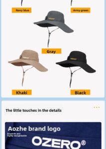 upf 50+ wide brim sun hat breathable bucket hat for hiking, fishing & outdoor sports