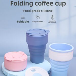 collapsible silicone coffee cup (16oz) leakproof travel mug for camping & hiking