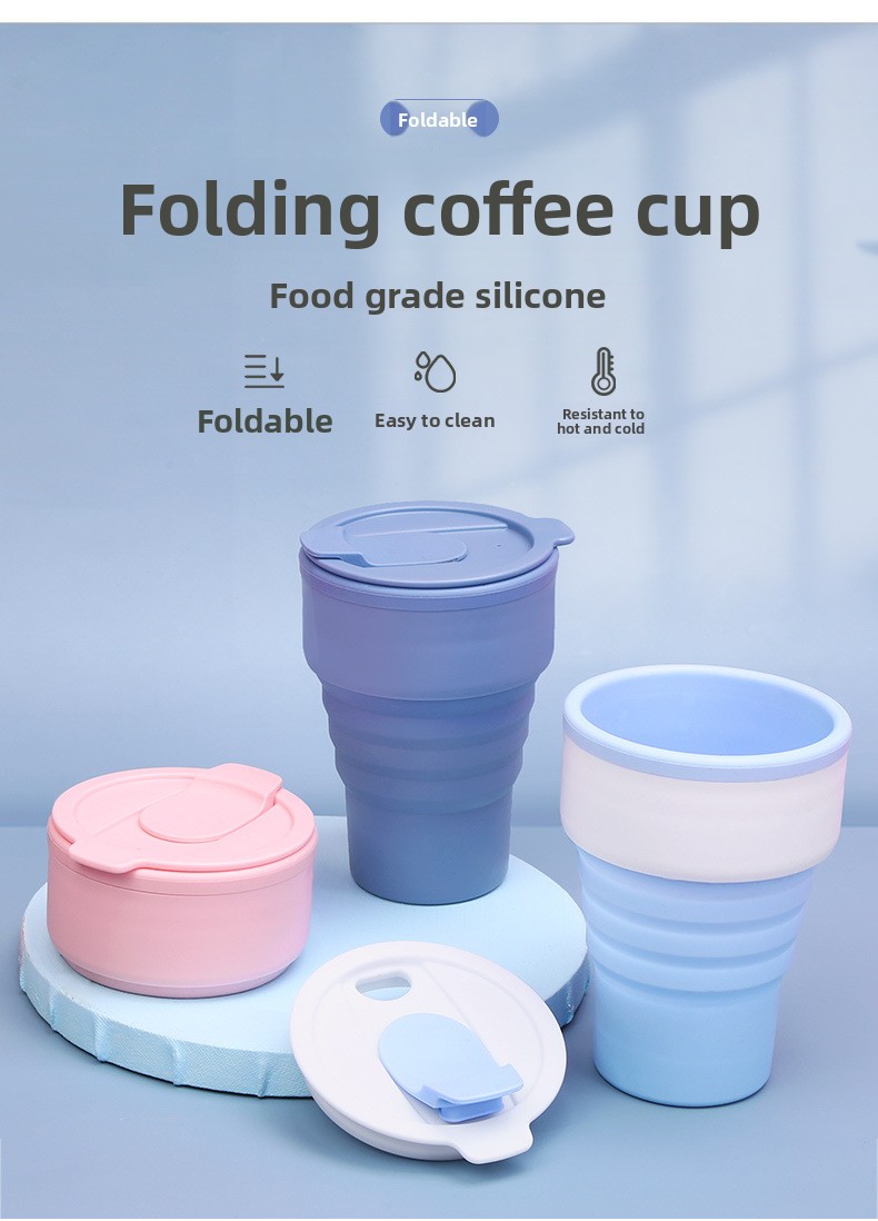 collapsible silicone coffee cup (16oz) leakproof travel mug for camping & hiking collapsible silicone coffee cup (16oz) leakproof travel mug for camping & hiking