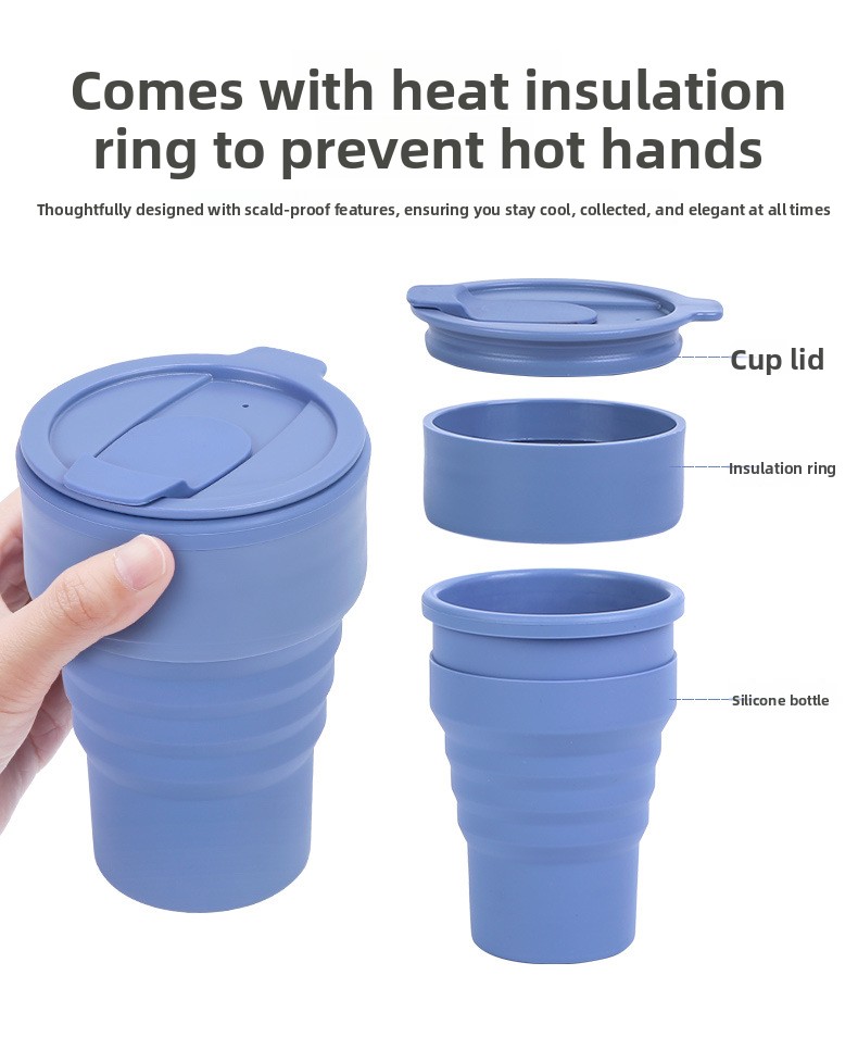 customizable collapsible silicone coffee cup (16oz) leakproof travel mug for camping & hiking customizable collapsible silicone coffee cup (16oz) leakproof travel mug for camping & hiking
